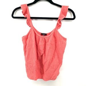 Drew Anthropologie Coral Gauze Tank Top